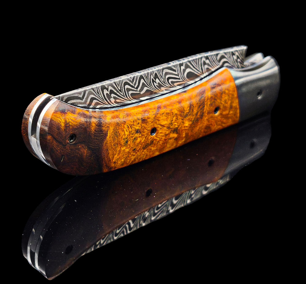 BRIERE DAMAS CARBONE / ZIRCONIUM ET BOIS DE FER