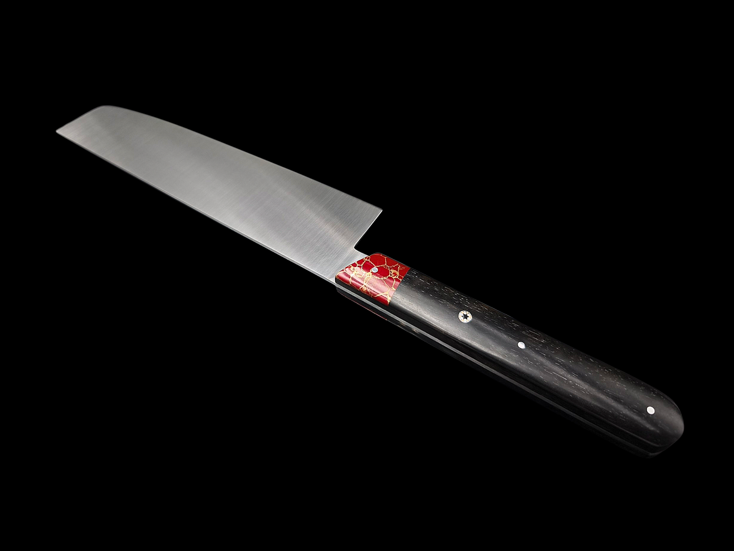 NAKIRI INOX, EBENE ET JASPE AVEC FILS D'OR