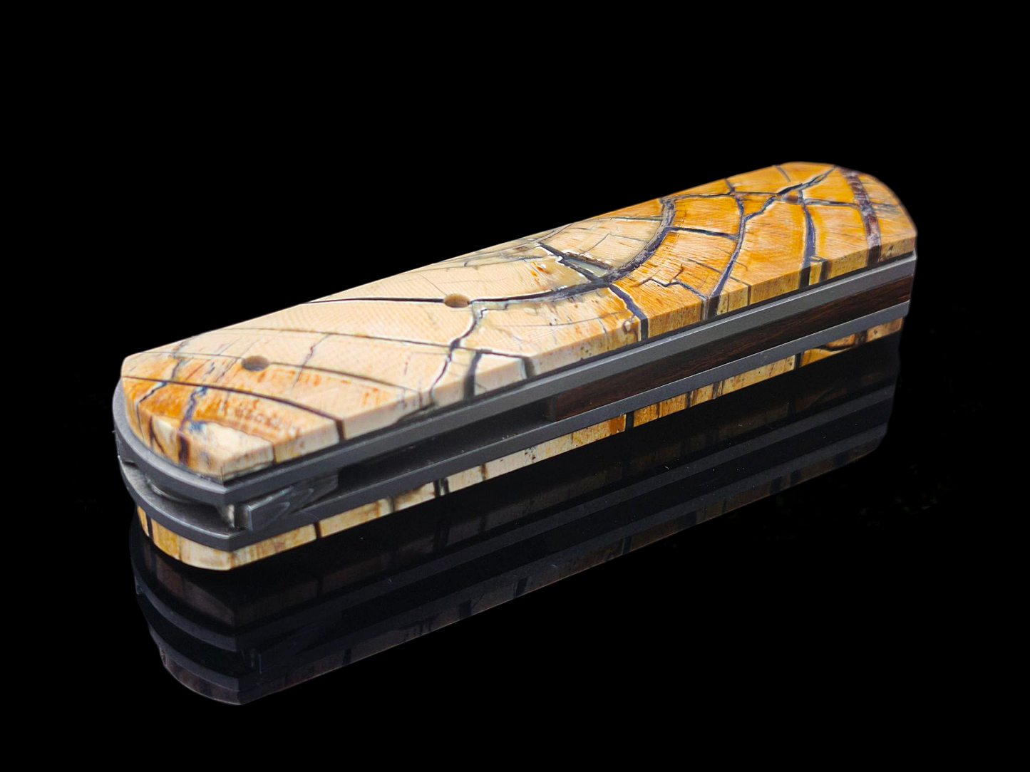 LINER LOCK "LE STAFF" DAMAS INOX / IVOIRE DE MAMMOUTH