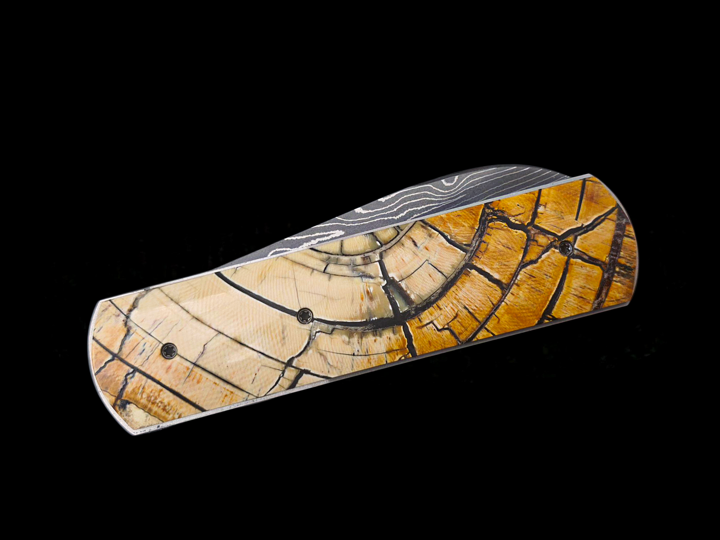 LINER LOCK "LE STAFF" DAMAS INOX / IVOIRE DE MAMMOUTH