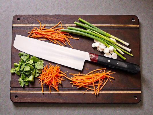 NAKIRI INOX, EBENE ET JASPE AVEC FILS D'OR