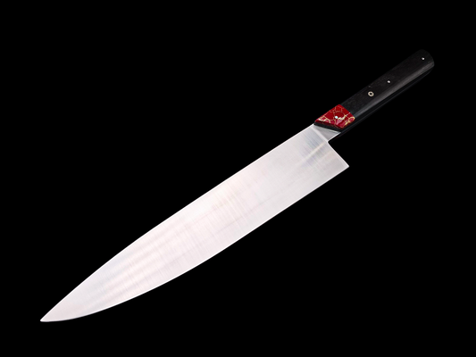 CHEF INOX, EBENE ET JASPE AVEC FILS D'OR