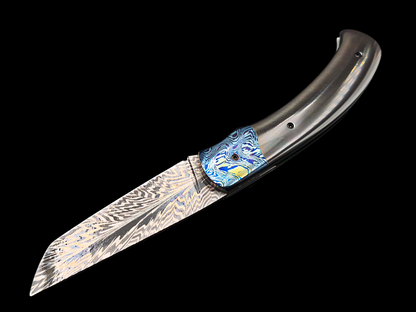 LINER LOCK CORNOUAILLE DAMAS MAISON / DAMAS TITANE ET ZIRCONIUM