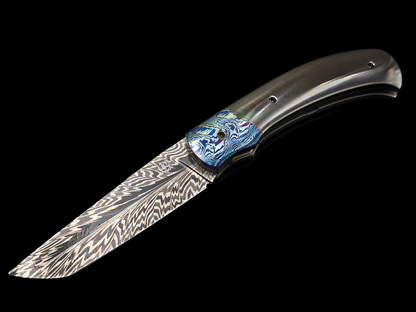 LINER LOCK CORNOUAILLE DAMAS MAISON / DAMAS TITANE ET ZIRCONIUM