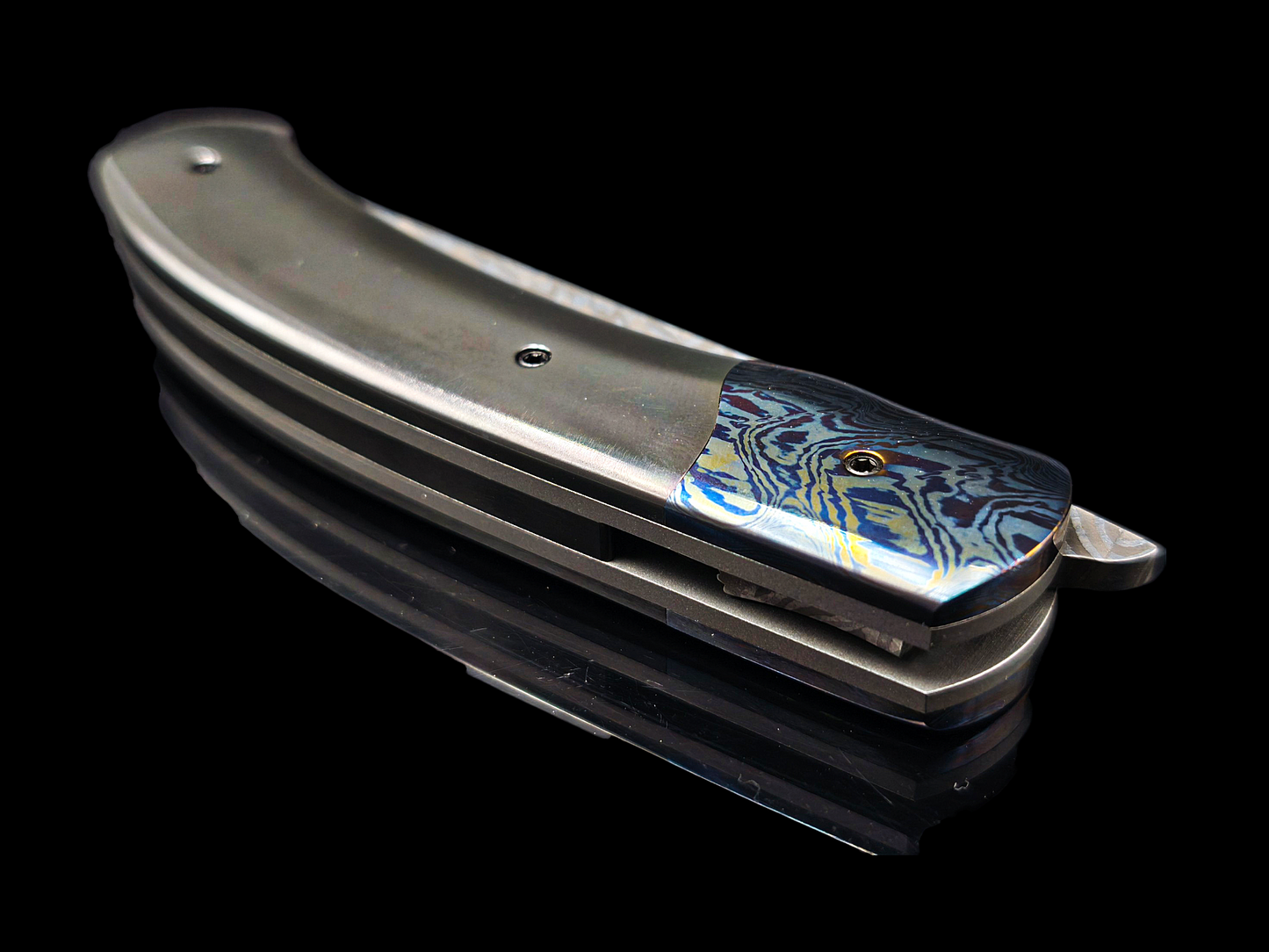 LINER LOCK CORNOUAILLE DAMAS MAISON / DAMAS TITANE ET ZIRCONIUM
