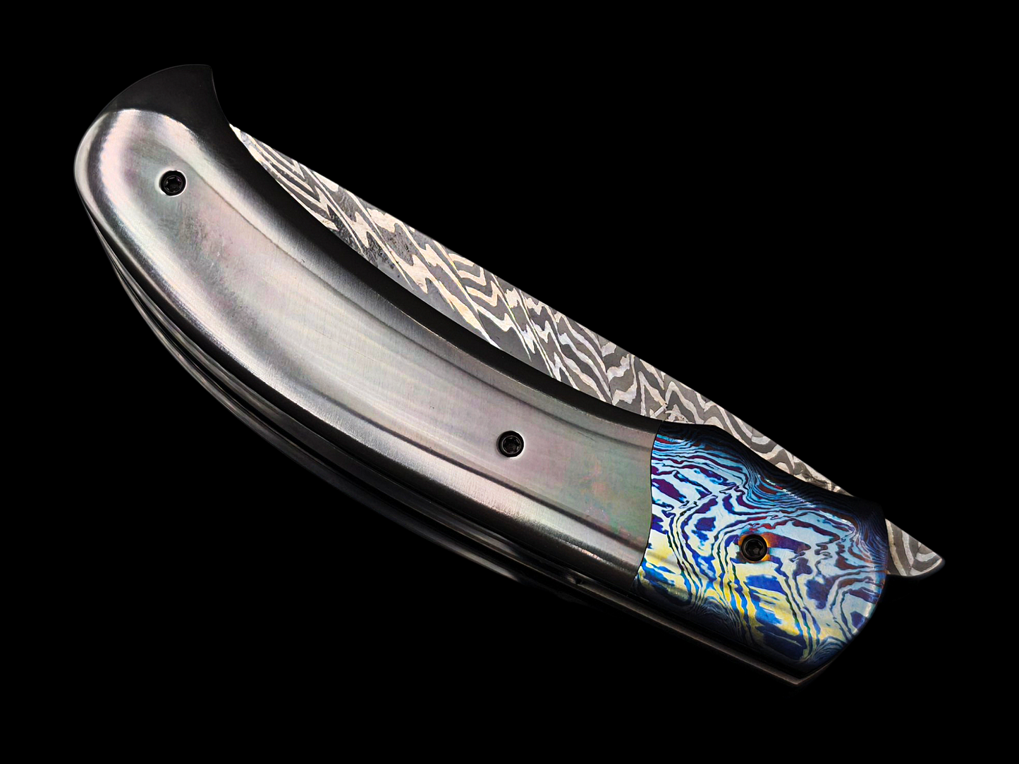 LINER LOCK CORNOUAILLE DAMAS MAISON / DAMAS TITANE ET ZIRCONIUM