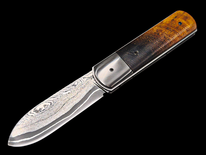 LINER LOCK "LE STAFF" DAMAS CARBONE / ZIRCONIUM ET WENGE