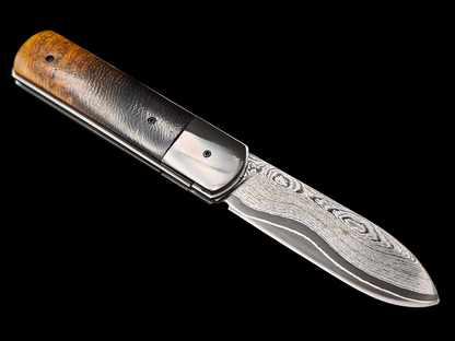 LINER LOCK "LE STAFF" DAMAS CARBONE / ZIRCONIUM ET WENGE