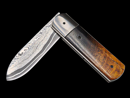 LINER LOCK "LE STAFF" DAMAS CARBONE / ZIRCONIUM ET WENGE