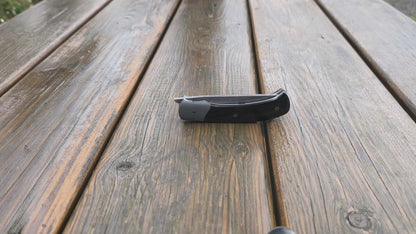 LINER LOCK CORNOUAILLE DAMAS INOX / ZIRCONIUM ET CORNE DE BUFFLE