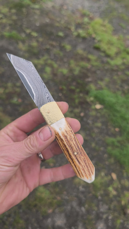 SCRAMASAX DAMAS MAISON / LAITON ET BOIS DE CERF